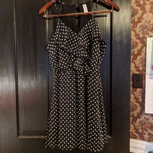 Black/white polka dot ruffle dress!!BOGO 1/2 off!!